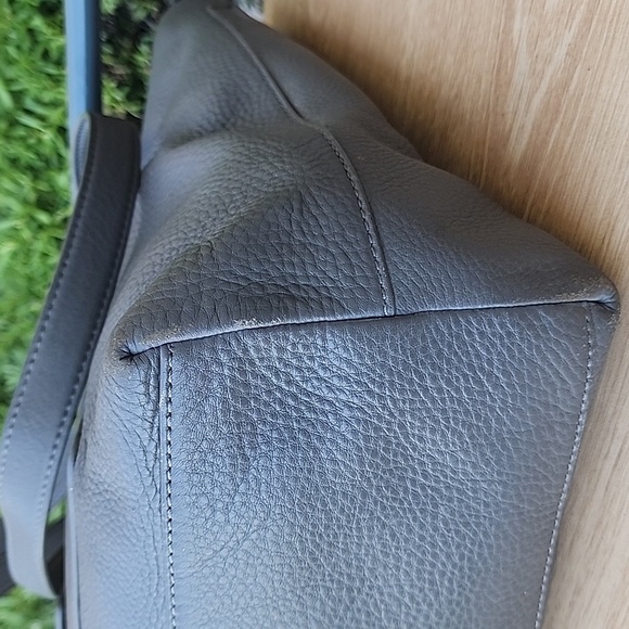 Tory Burch Gray Pebble Leather Tote Bag shoulder bag - Picture 7 of 15